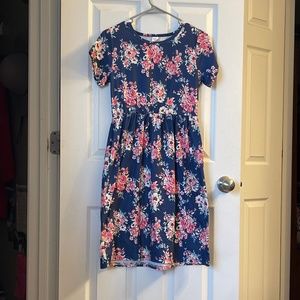 Girls Navy Floral dress